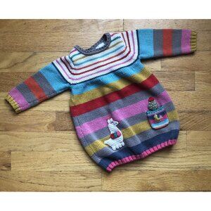 Catimini Size 6M Striped Lama Sweater Dress